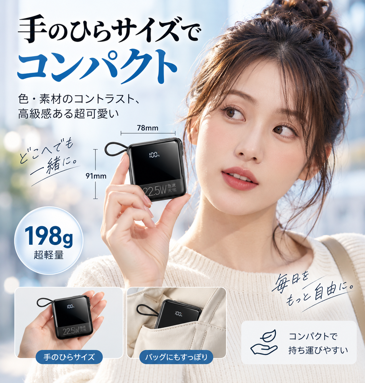 Hikari™ モバイルバッテリー｜外出先でも、充電の不安から解放