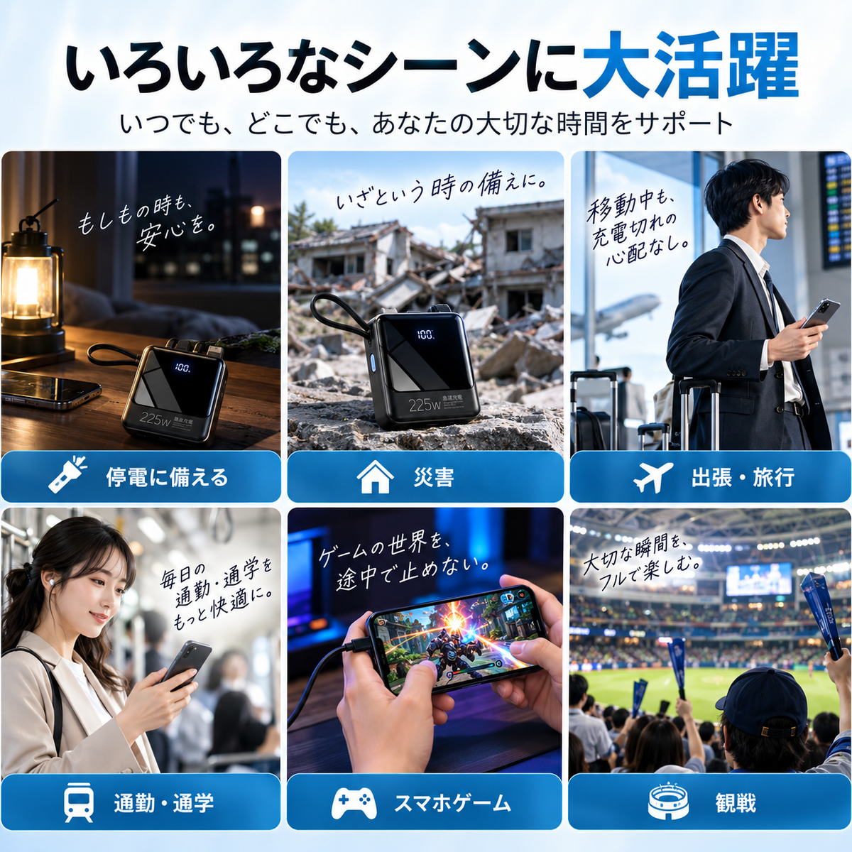 Hikari™ モバイルバッテリー｜外出先でも、充電の不安から解放